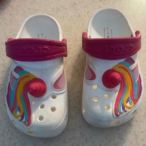 Unicorn crocs size 8 - white